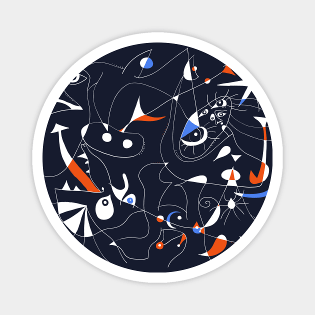 Joan Mirò White Navy Magnet by shamila